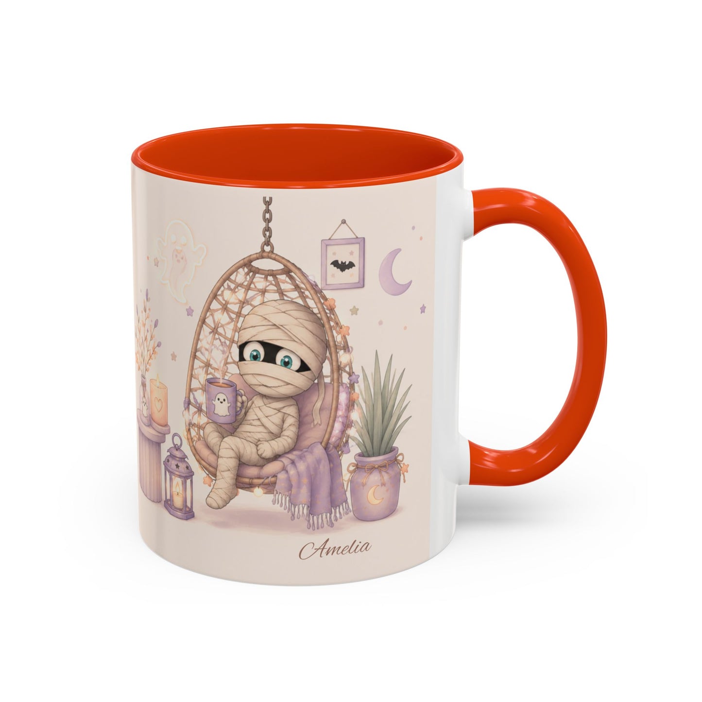 Cozy Mummy in Hanging Chair Mug | Halloween Mummy Coffee Cup