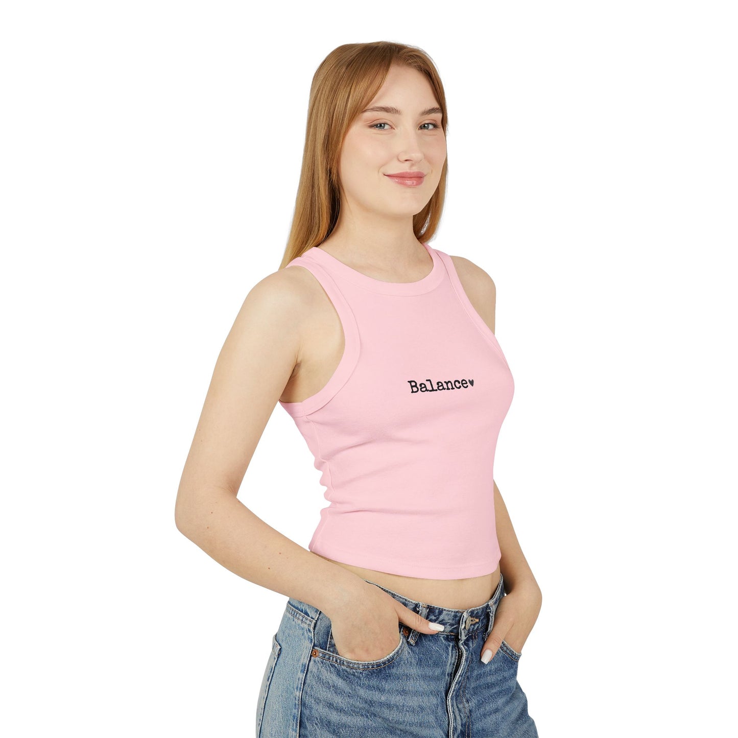 Heart Pattern Women's Racer Tank Top | Minimalist Graphic Tee