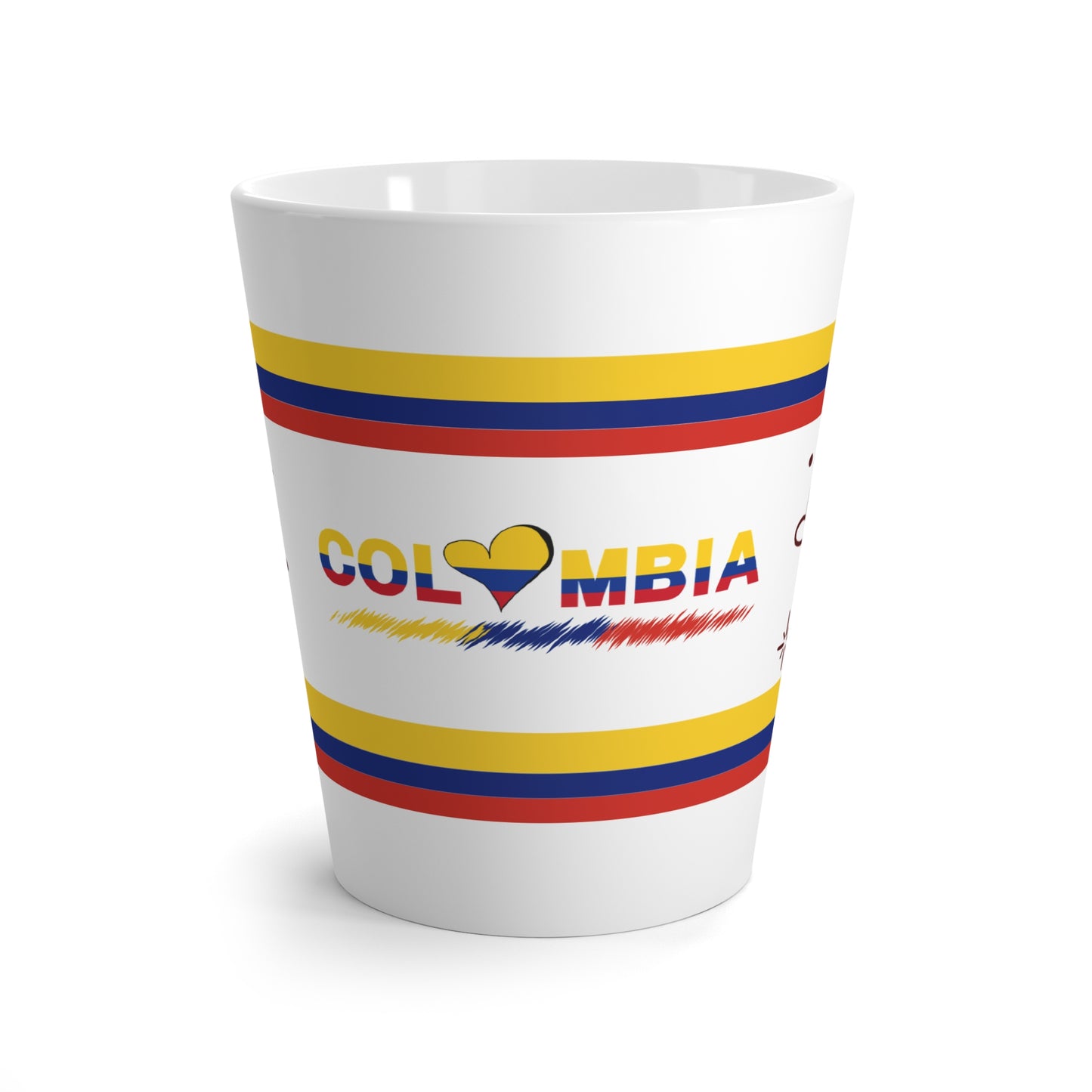 Colombia Flag Heart Latte Mug | Patriotic Coffee Gift