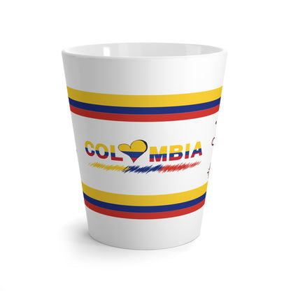 Colombia Flag Heart Latte Mug | Patriotic Coffee Gift