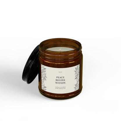 Peace Within Motivational Scented Soy Candle | Wellness Gift