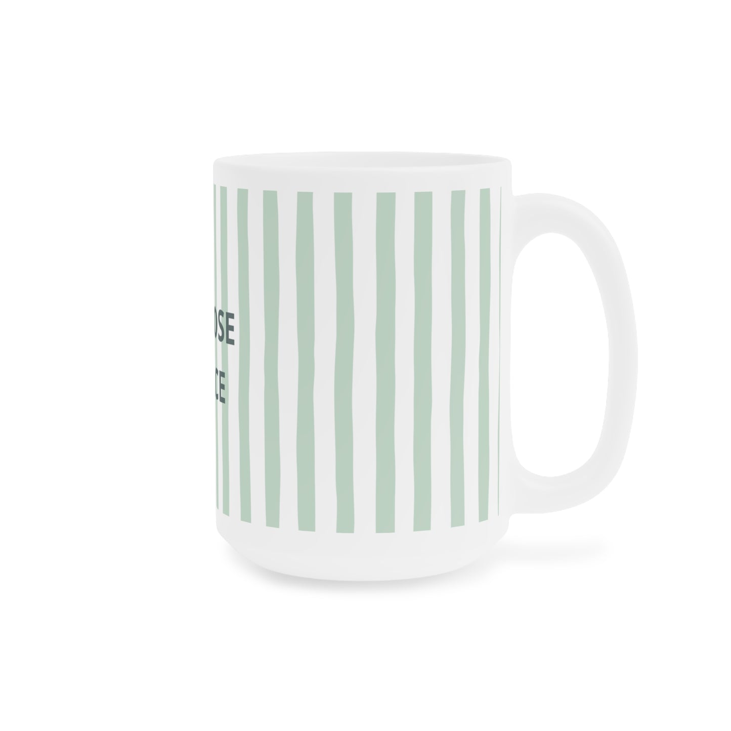 Peace Quote Ceramic Mug | Minimalist Striped Gift