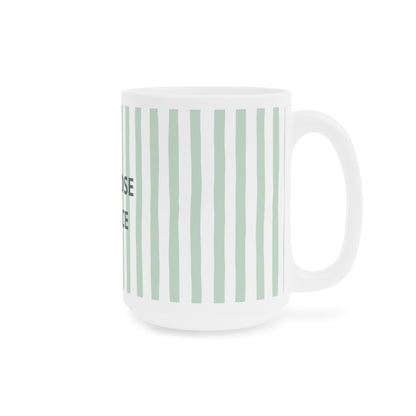 Peace Quote Ceramic Mug | Minimalist Striped Gift