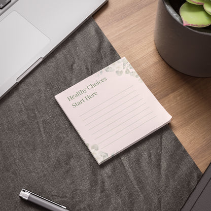 Healthy Choices Floral Sticky Notes | Wellness Reminder Pads
