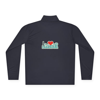 Ecuador Flag Quarter-Zip Pullover | Patriotic Sport Pullover