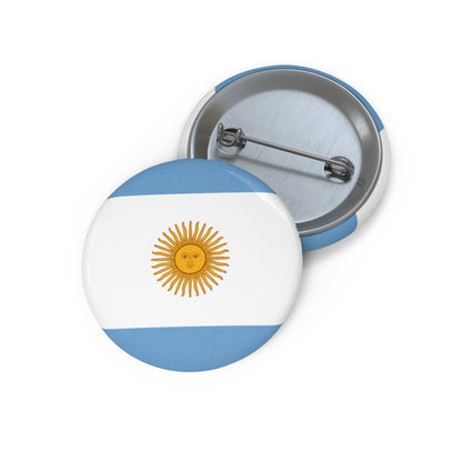 Argentine Flag Sun Pin Button | Patriotic Metal Badge