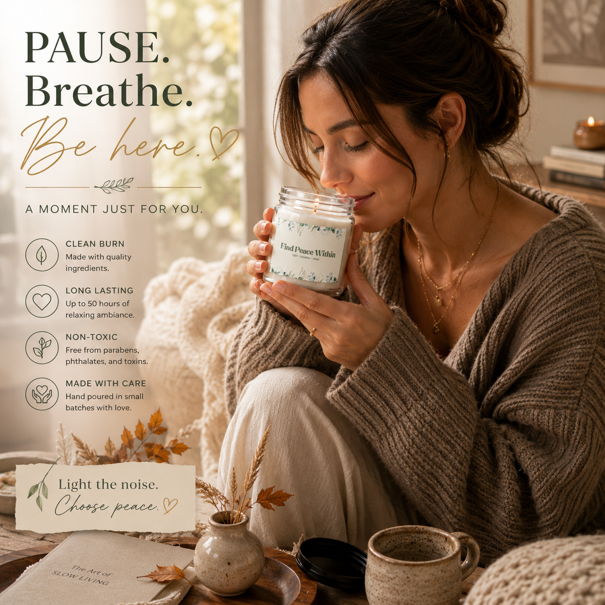 Find Peace Within Eucalyptus Candle