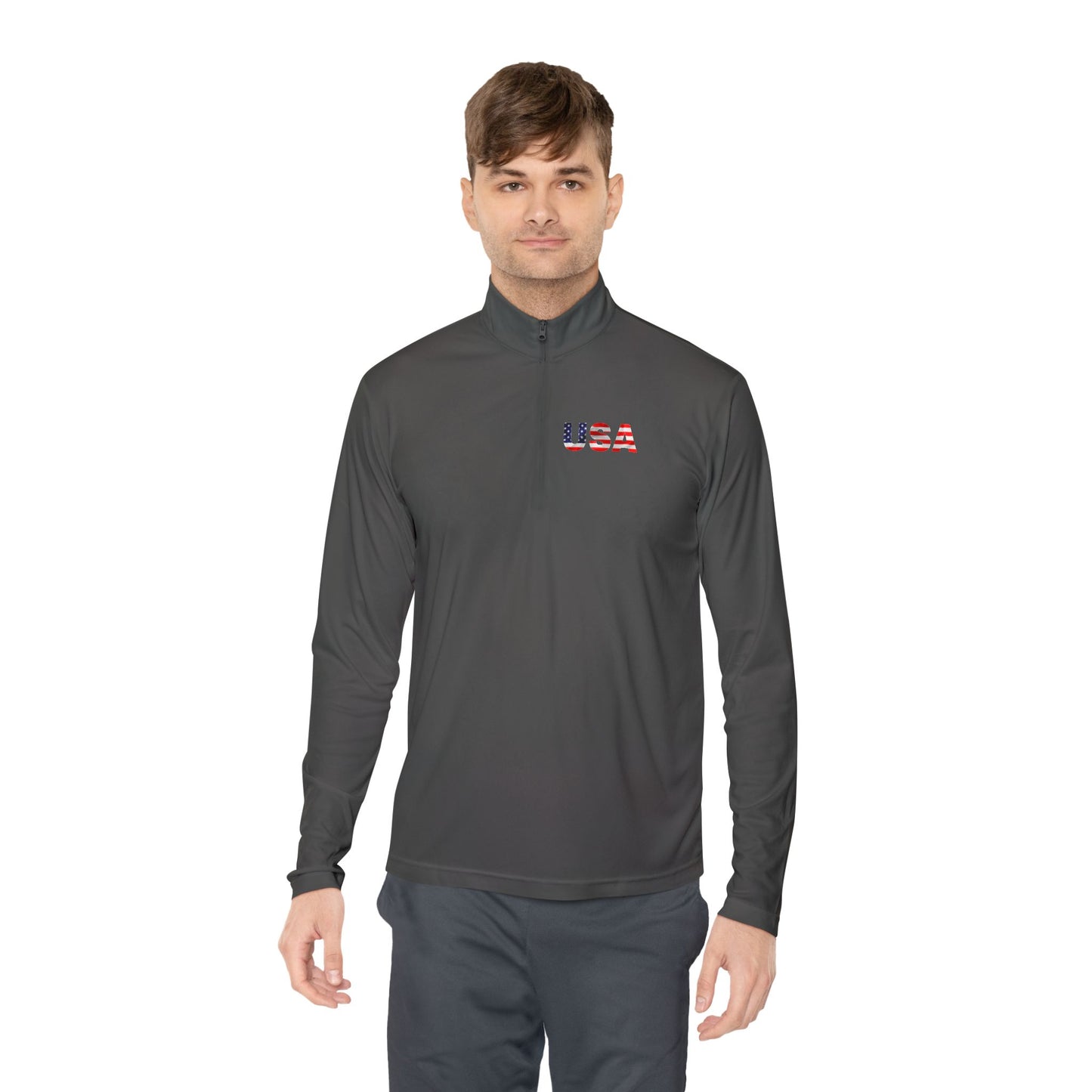 Patriotic Statue of Liberty Quarter-Zip Pullover | USA Flag Design
