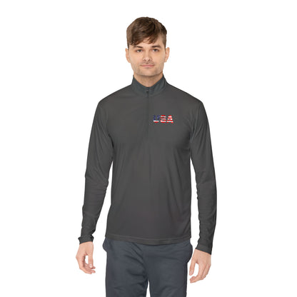 Patriotic Statue of Liberty Quarter-Zip Pullover | USA Flag Design