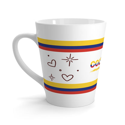 Colombia Flag Heart Latte Mug | Patriotic Coffee Gift