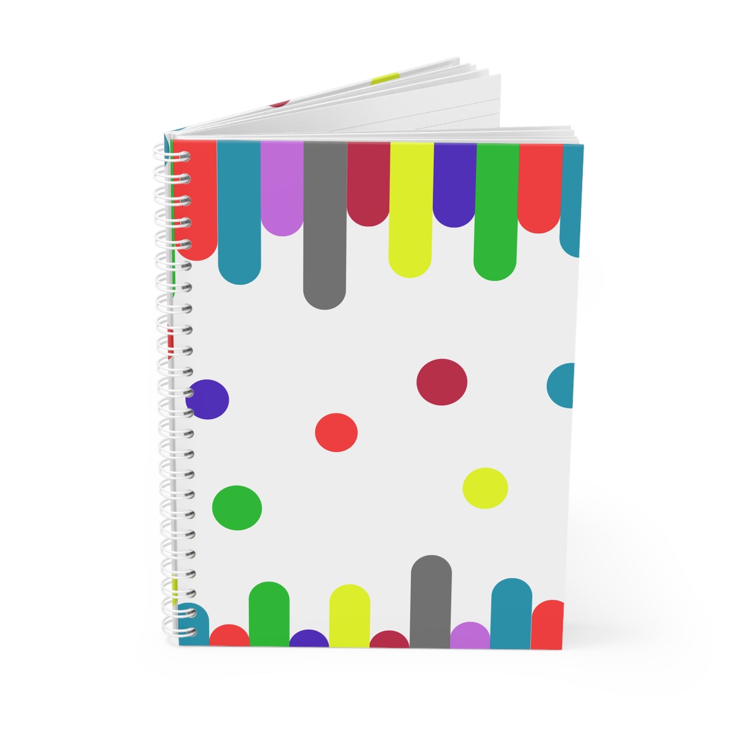 Colorful Paint Drip Spiral Notebook | Creative Writing Journal