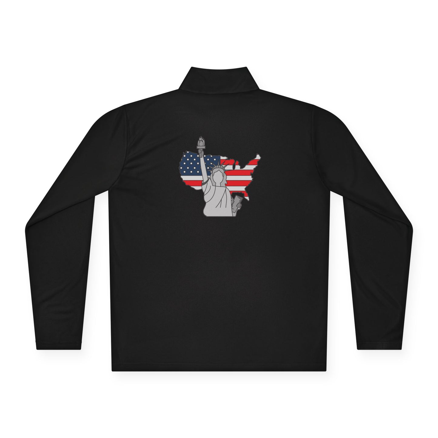 Patriotic Statue of Liberty Quarter-Zip Pullover | USA Flag Design