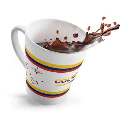 Colombia Flag Heart Latte Mug | Patriotic Coffee Gift