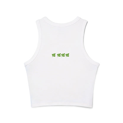 Botanical Leaf Pattern Women's Racer Tank | Eco-Minded Style