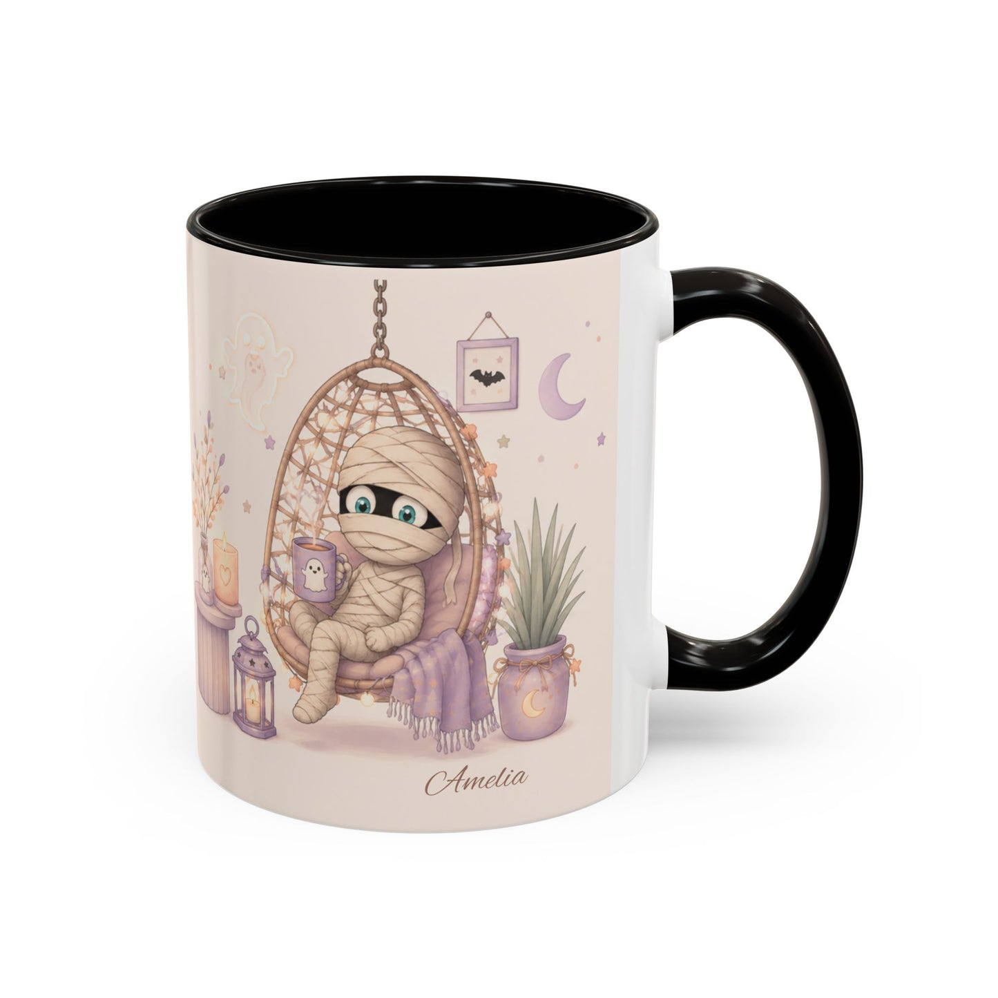 Cozy Mummy in Hanging Chair Mug | Halloween Mummy Coffee Cup