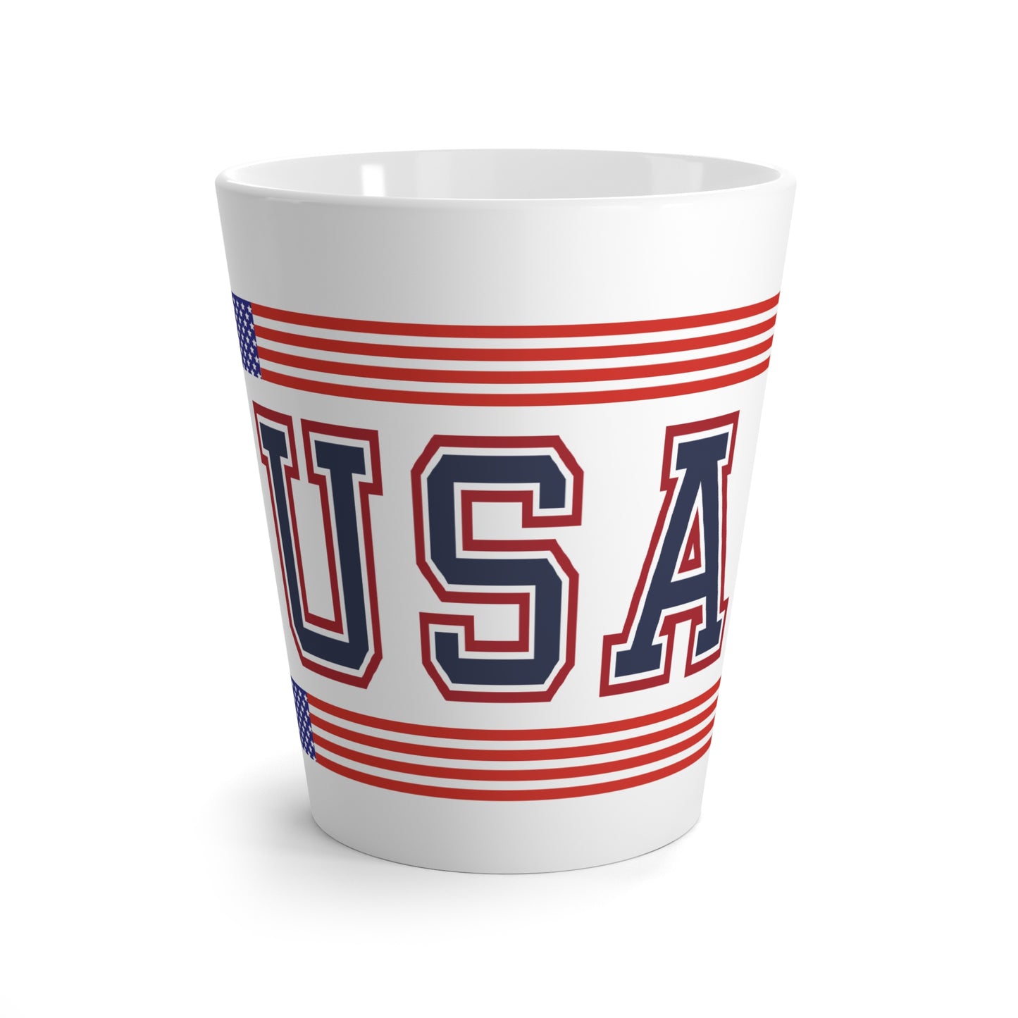 USA Patriotic Latte Mug | American Flag Coffee Gift