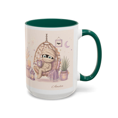 Cozy Mummy in Hanging Chair Mug | Halloween Mummy Coffee Cup