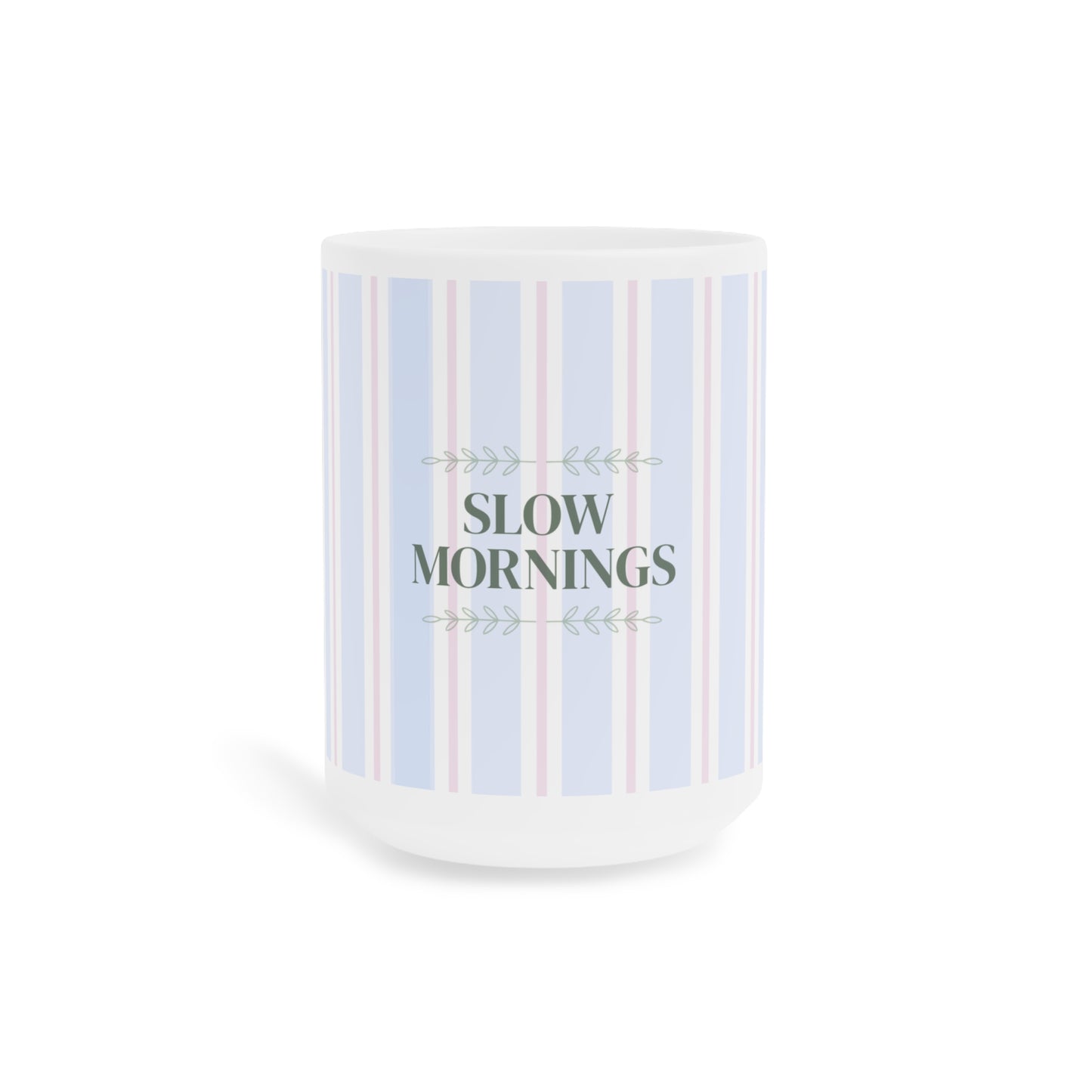 Slow Mornings Striped Ceramic Mug | Relaxing Coffee Gift