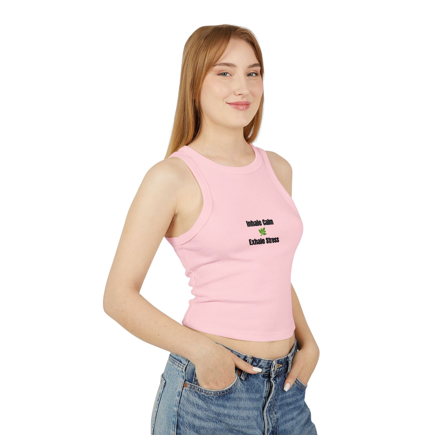 Botanical Leaf Pattern Women's Racer Tank | Eco-Minded Style