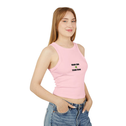 Botanical Leaf Pattern Women's Racer Tank | Eco-Minded Style