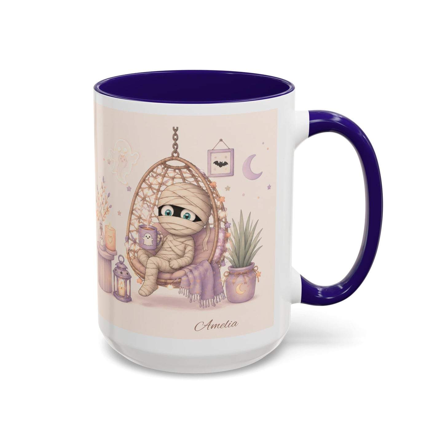 Cozy Mummy in Hanging Chair Mug | Halloween Mummy Coffee Cup