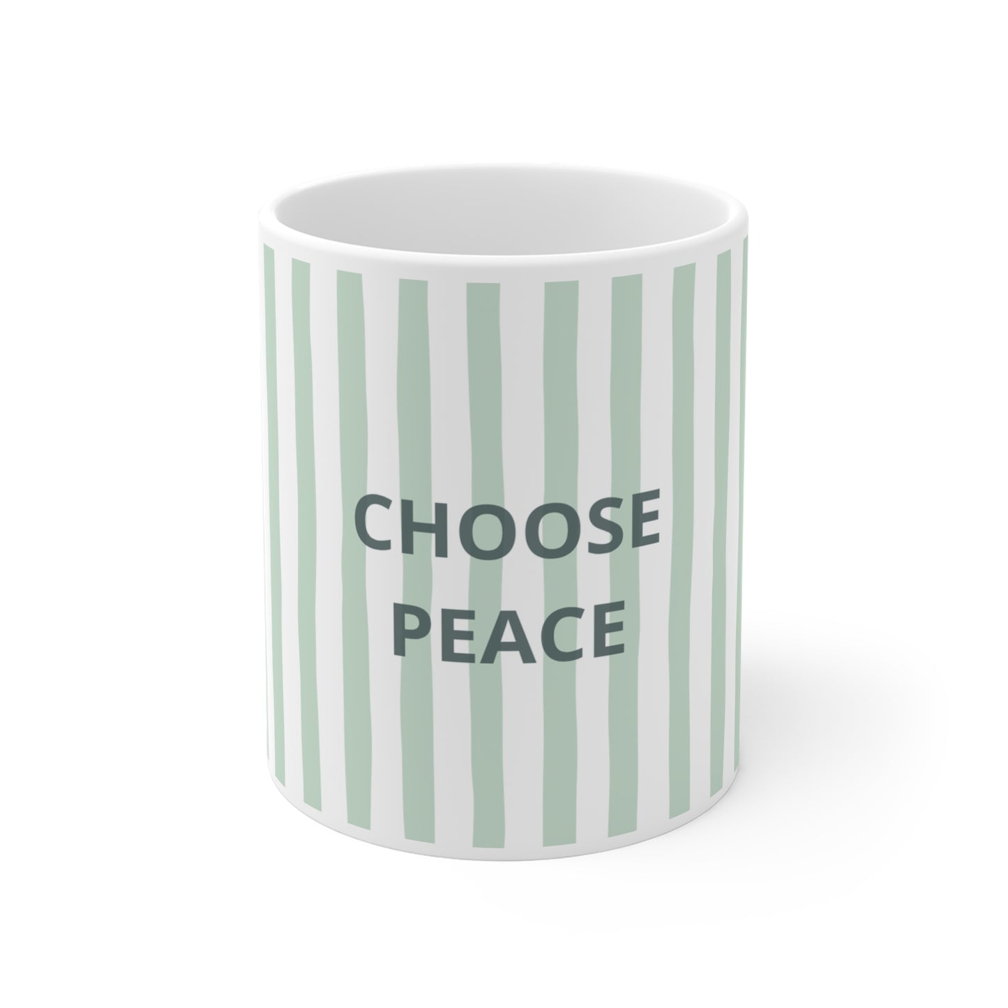 Peace Quote Ceramic Mug | Minimalist Striped Gift
