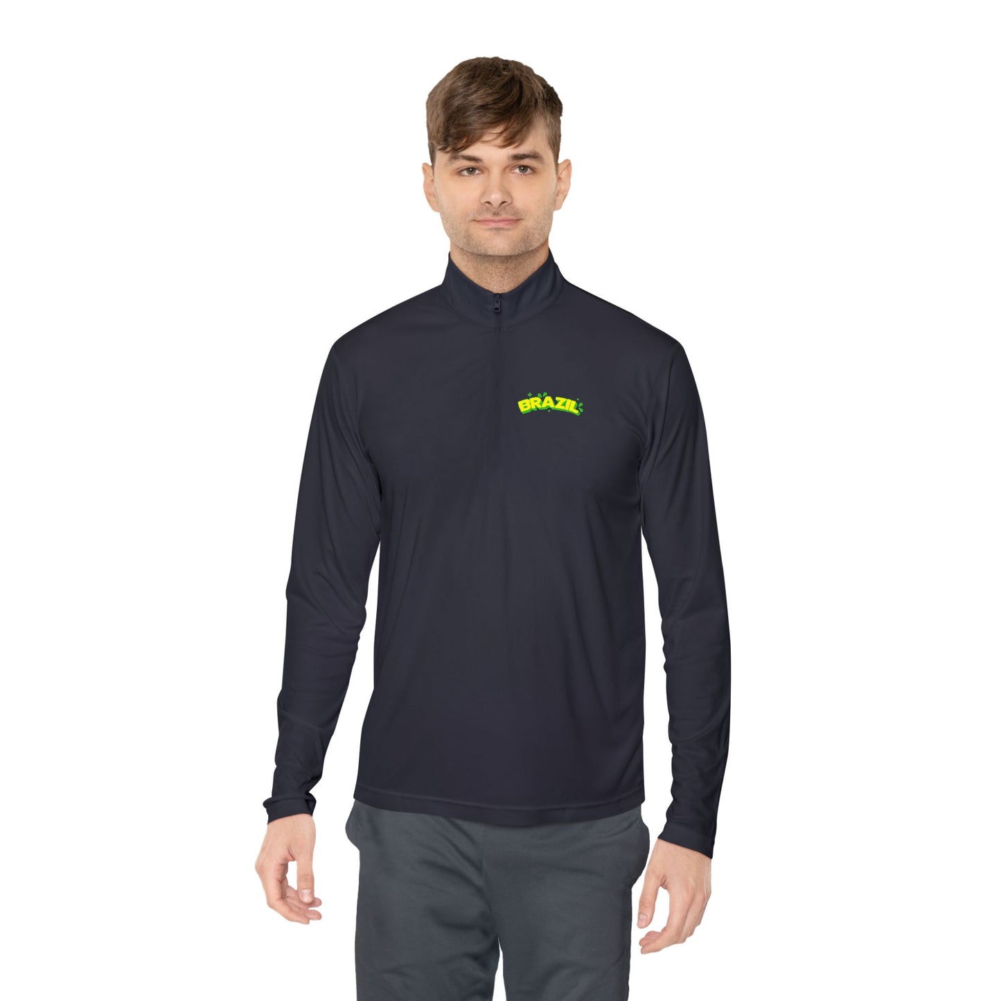 Brazil Vibrant Yellow Green Unisex Quarter-Zip Pullover