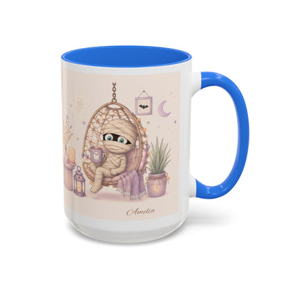 Cozy Mummy in Hanging Chair Mug | Halloween Mummy Coffee Cup