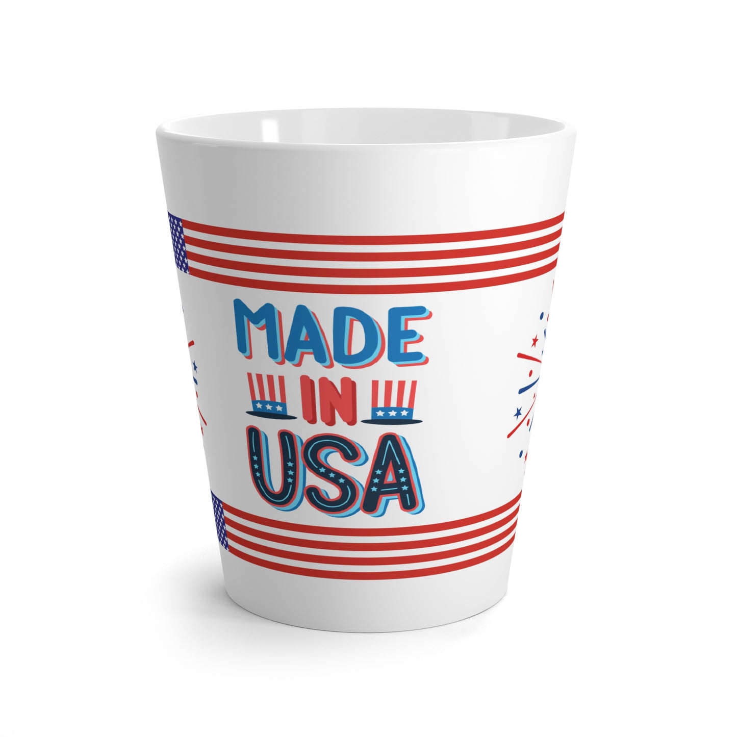 Made in USA Patriotic Latte Mug | July 4th Coffee Gift