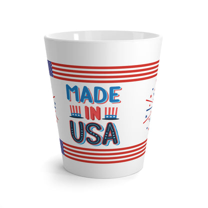 Made in USA Patriotic Latte Mug | July 4th Coffee Gift