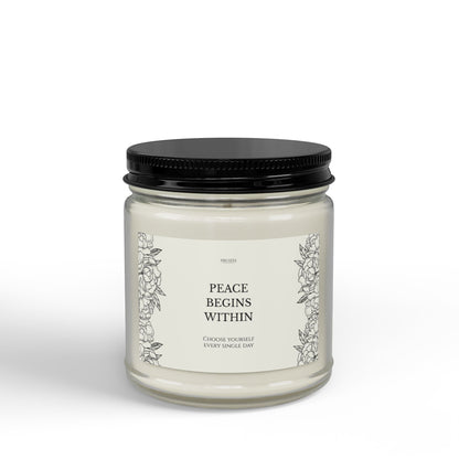 Peace Within Motivational Scented Soy Candle | Wellness Gift