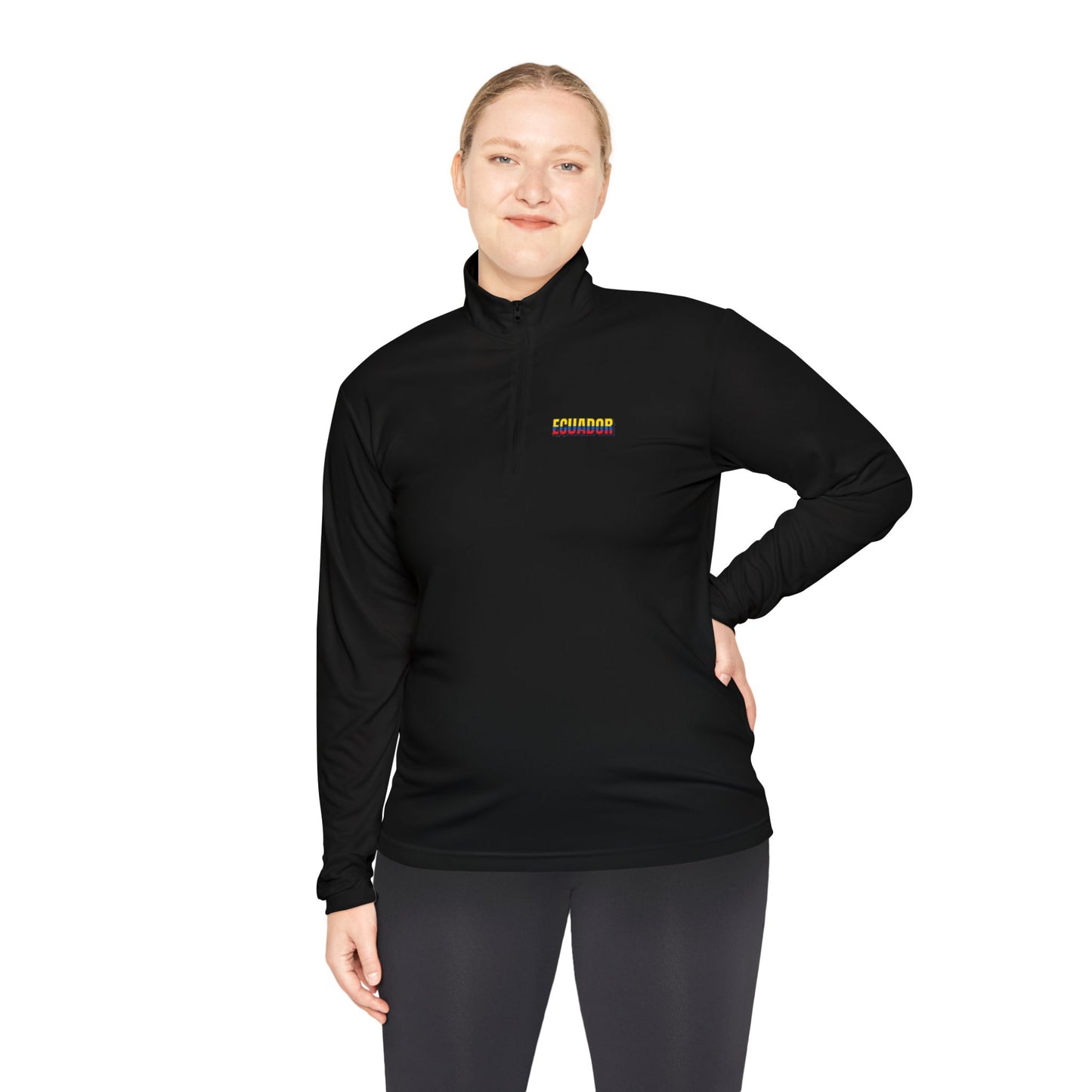 Ecuador Flag Quarter-Zip Pullover | Patriotic Sport Pullover