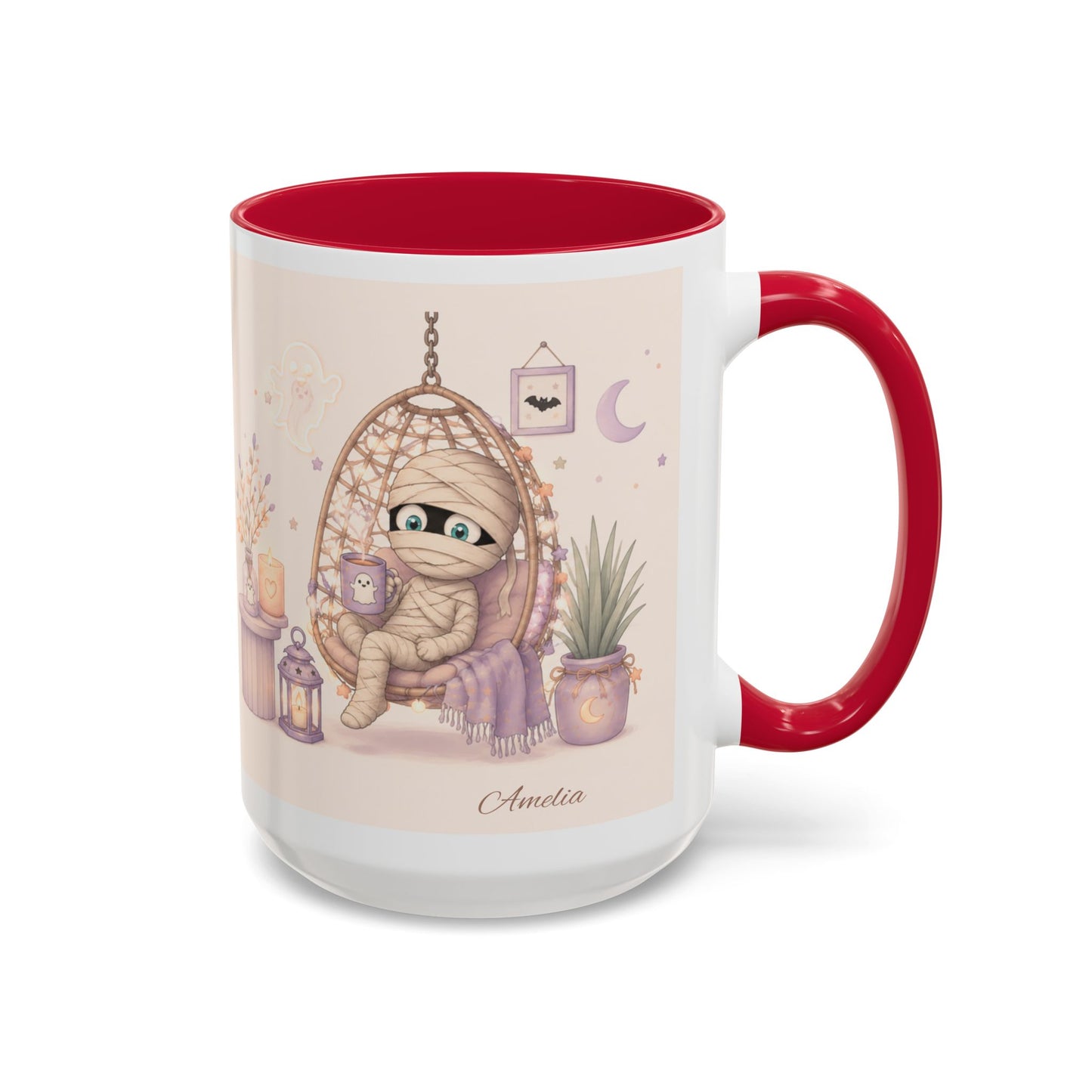 Cozy Mummy in Hanging Chair Mug | Halloween Mummy Coffee Cup