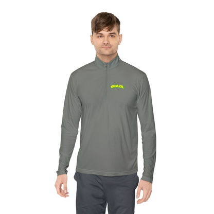 Brazil Vibrant Yellow Green Unisex Quarter-Zip Pullover