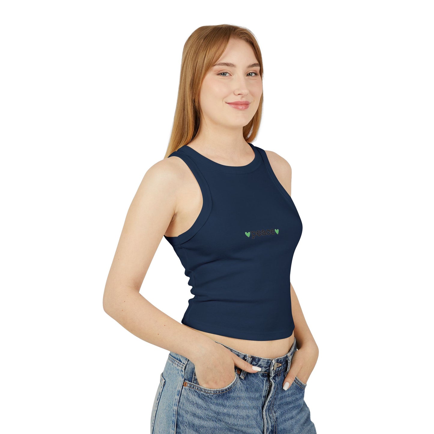 Peace Love Heart Women's Racer Tank Top | Mindful Fashion