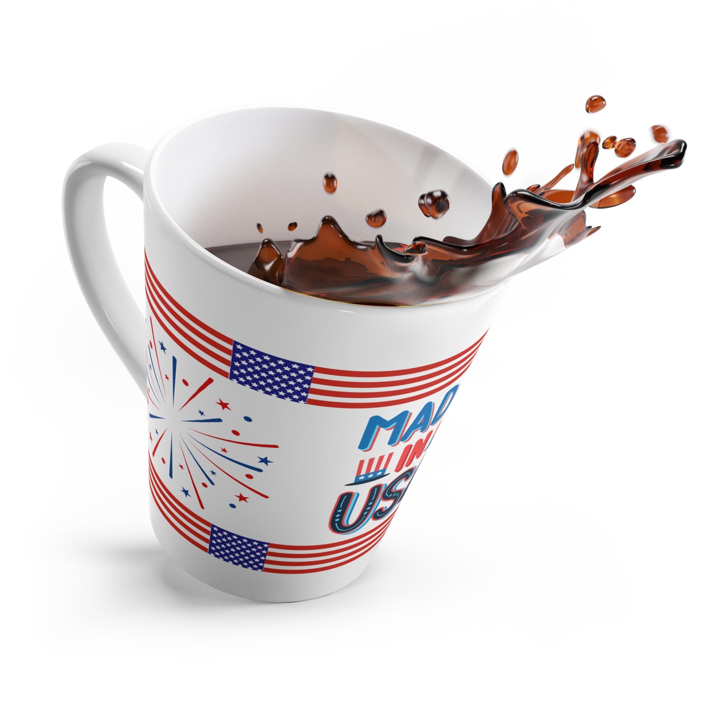 Made in USA Patriotic Latte Mug | July 4th Coffee Gift