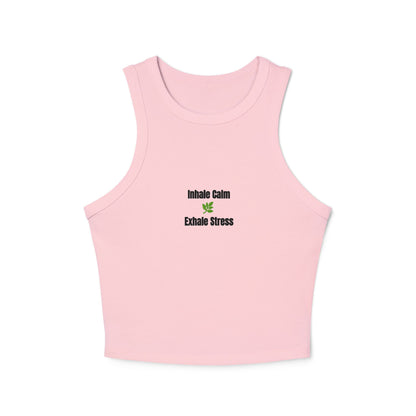 Botanical Leaf Pattern Women's Racer Tank | Eco-Minded Style