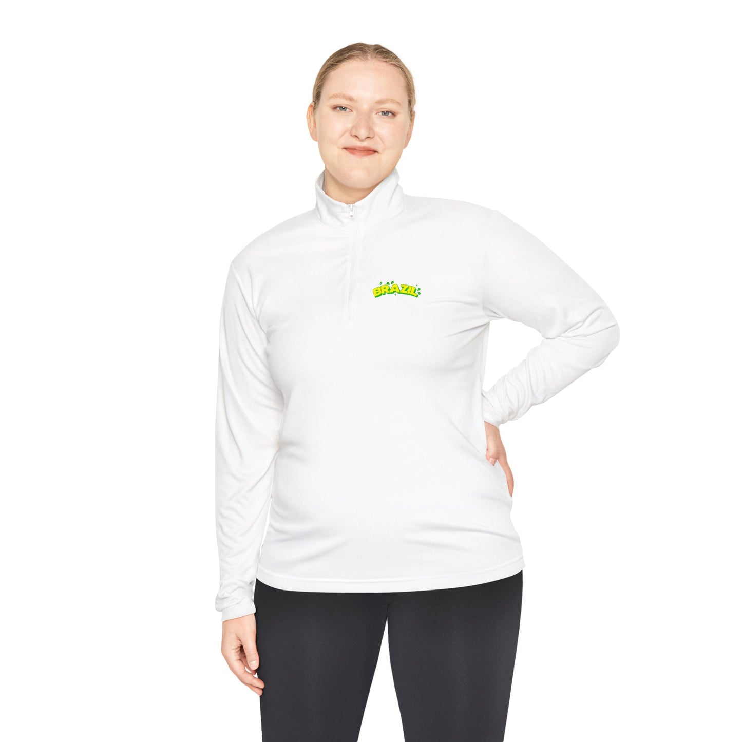 Brazil Vibrant Yellow Green Unisex Quarter-Zip Pullover