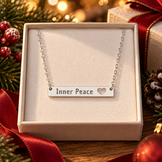 Inner Peace Heart Bar Necklace