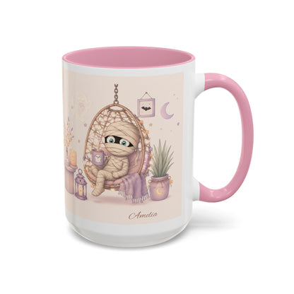 Cozy Mummy in Hanging Chair Mug | Halloween Mummy Coffee Cup