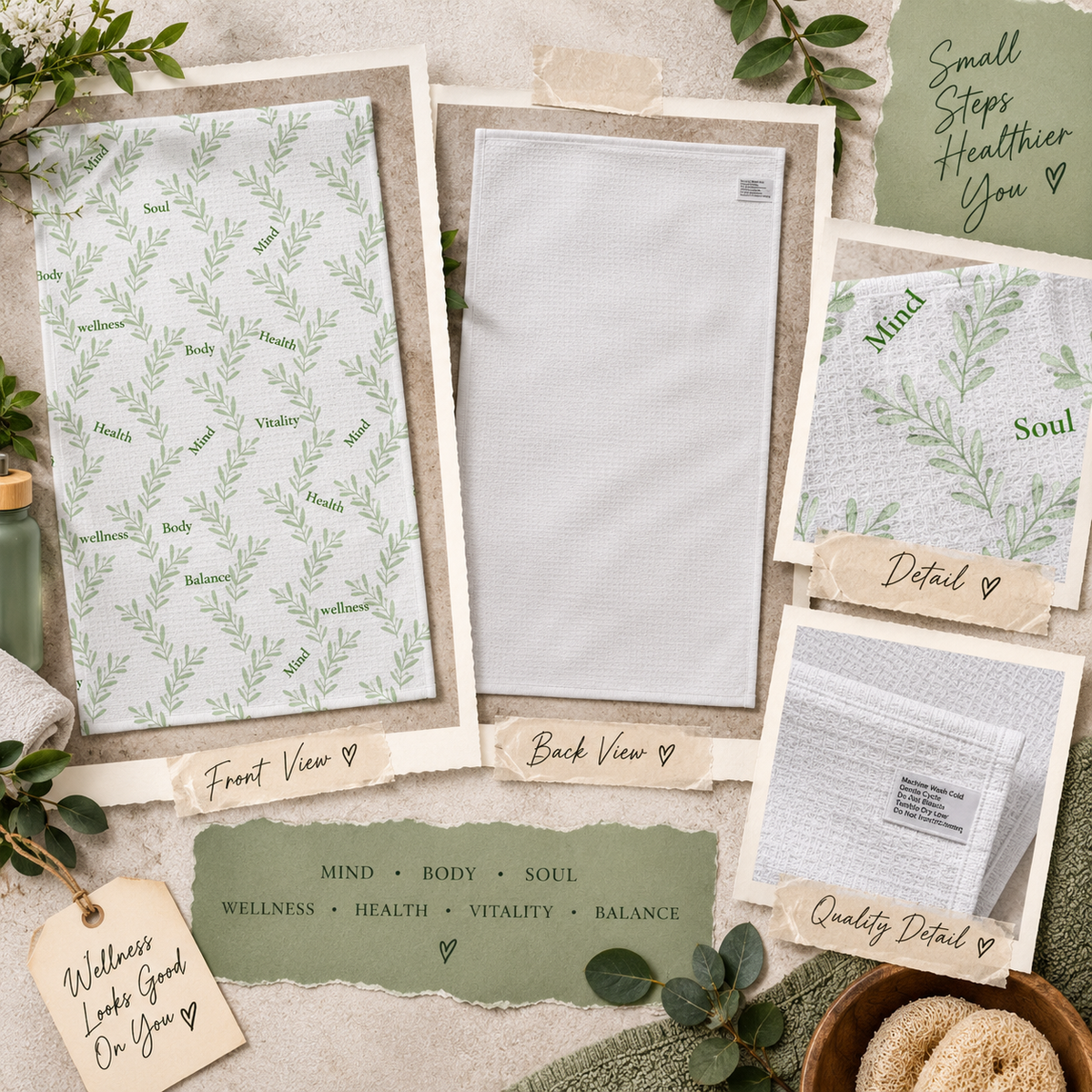 Mind Body Soul Tea Towel