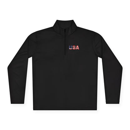Patriotic Statue of Liberty Quarter-Zip Pullover | USA Flag Design