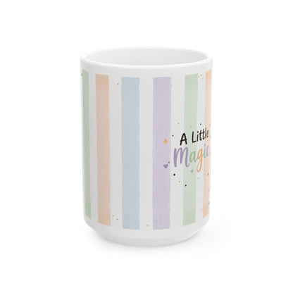 A Little Magic pastel stripes Mug | Cute witch cauldron design