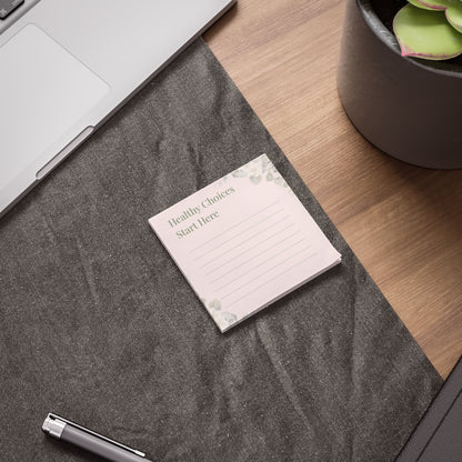 Healthy Choices Floral Sticky Notes | Wellness Reminder Pads