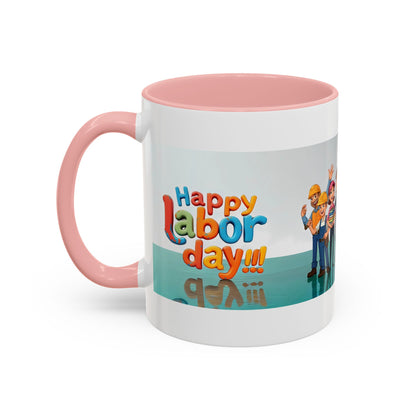 Happy Labor Day! Personalized Cartoon Mug - Worker Appreciation Gift