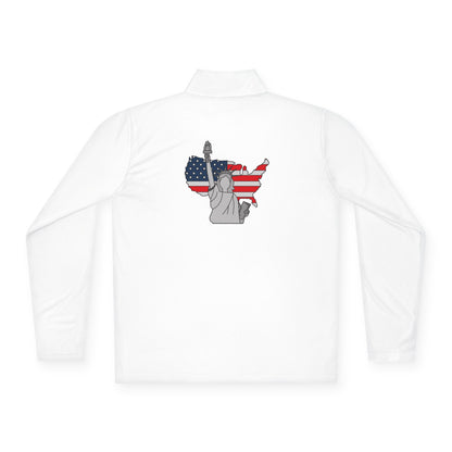 Patriotic Statue of Liberty Quarter-Zip Pullover | USA Flag Design