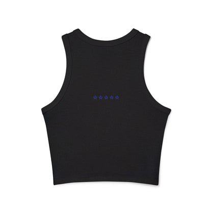 Purple Question Mark Pattern Racer Tank Top | Streetwear Design