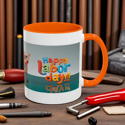 Happy Labor Day! Personalized Cartoon Mug - Worker Appreciation Gift