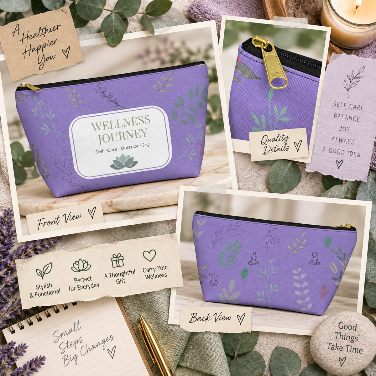 Wellness Journey Pouch Self-Care Organizer