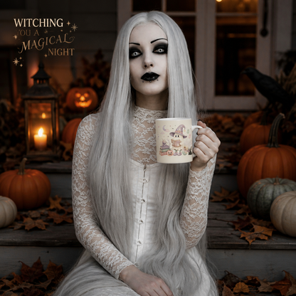 Cute Witch Ghost Ceramic Mug | Spooky Halloween Gift